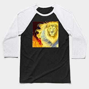 FIERY BLUE LION Baseball T-Shirt